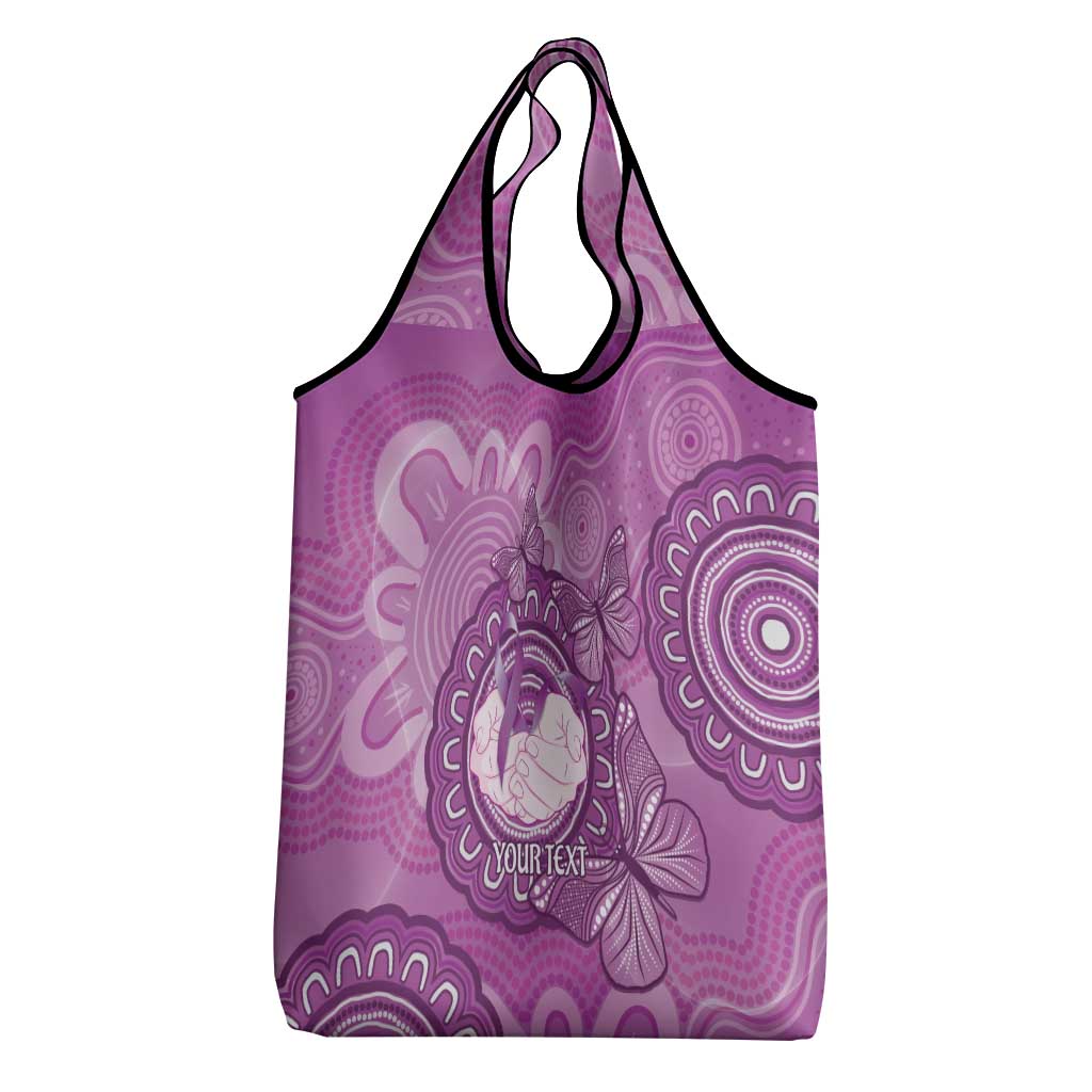 Australia Lupus Awareness Month Personalised Grocery Bag Warrior Purple Ribbon Butterflies Indigenous Art