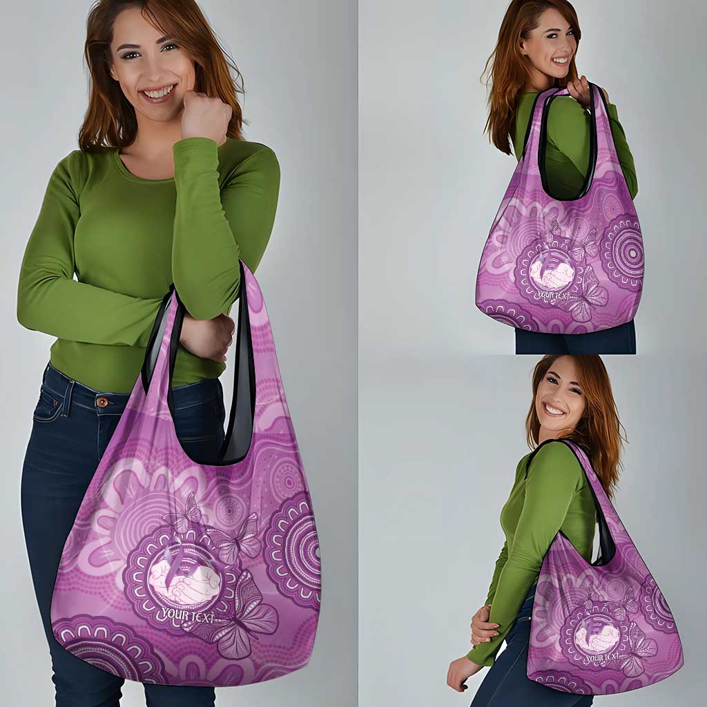 Australia Lupus Awareness Month Personalised Grocery Bag Warrior Purple Ribbon Butterflies Indigenous Art