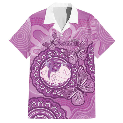 Australia Lupus Awareness Month Personalised Hawaiian Shirt Warrior Purple Ribbon Butterflies Indigenous Art
