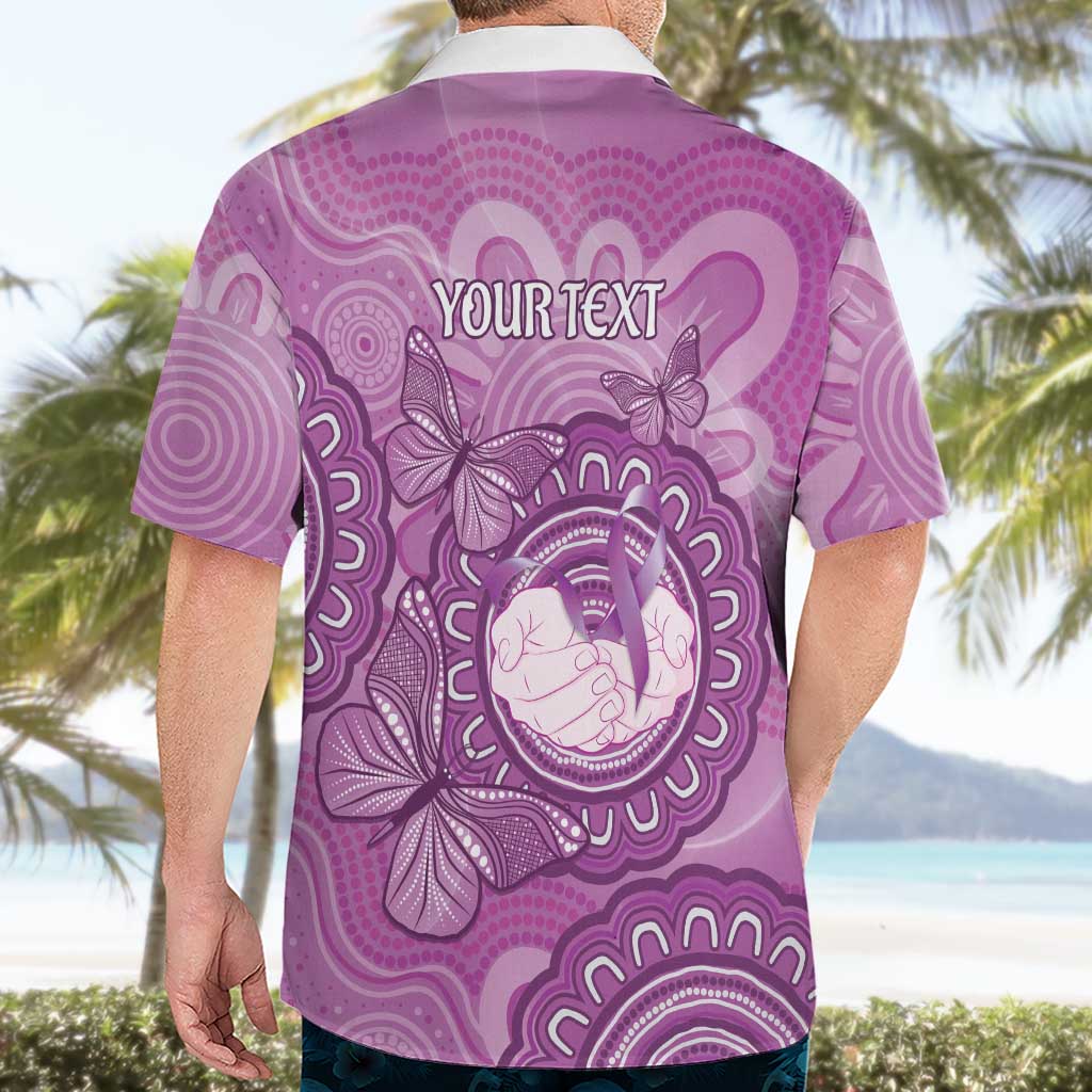 Australia Lupus Awareness Month Personalised Hawaiian Shirt Warrior Purple Ribbon Butterflies Indigenous Art