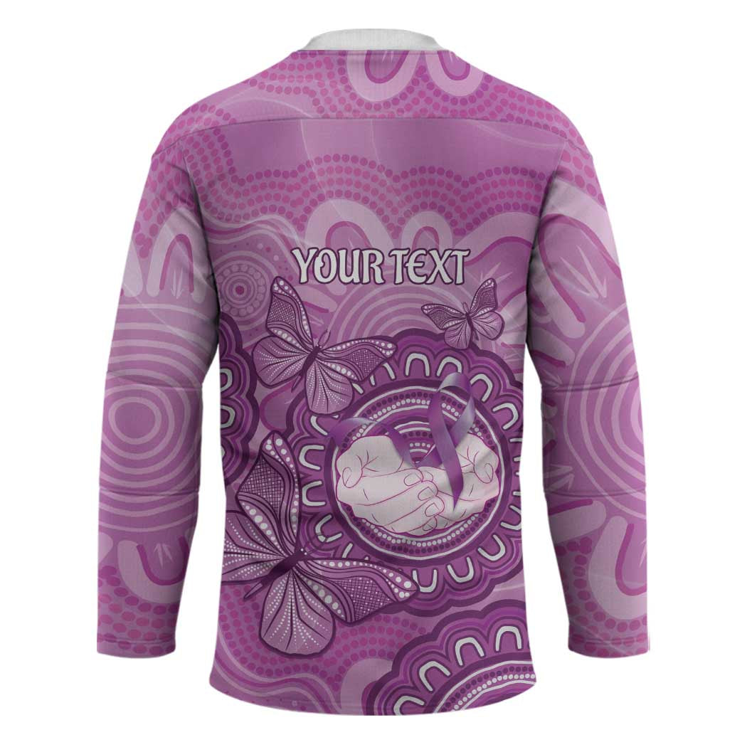 Australia Lupus Awareness Month Personalised Hockey Jersey Warrior Purple Ribbon Butterflies Indigenous Art