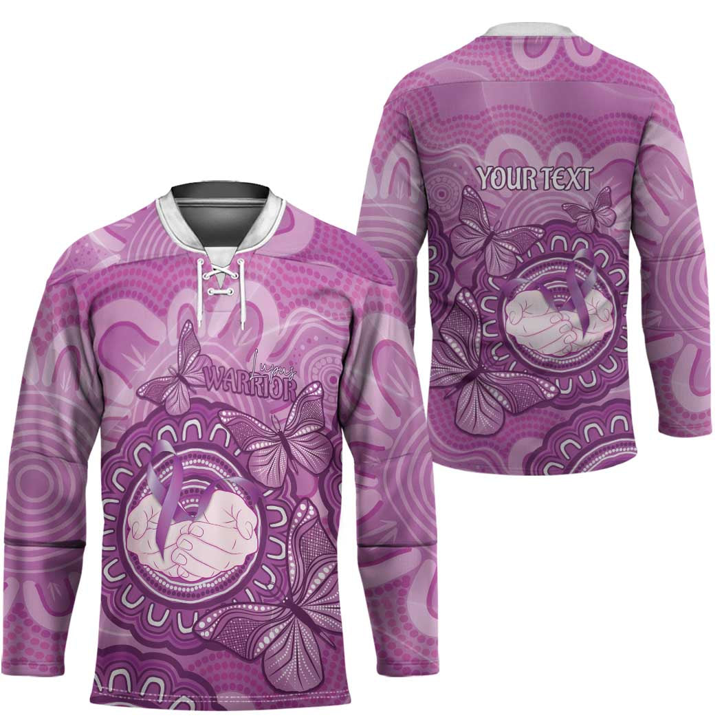 Australia Lupus Awareness Month Personalised Hockey Jersey Warrior Purple Ribbon Butterflies Indigenous Art