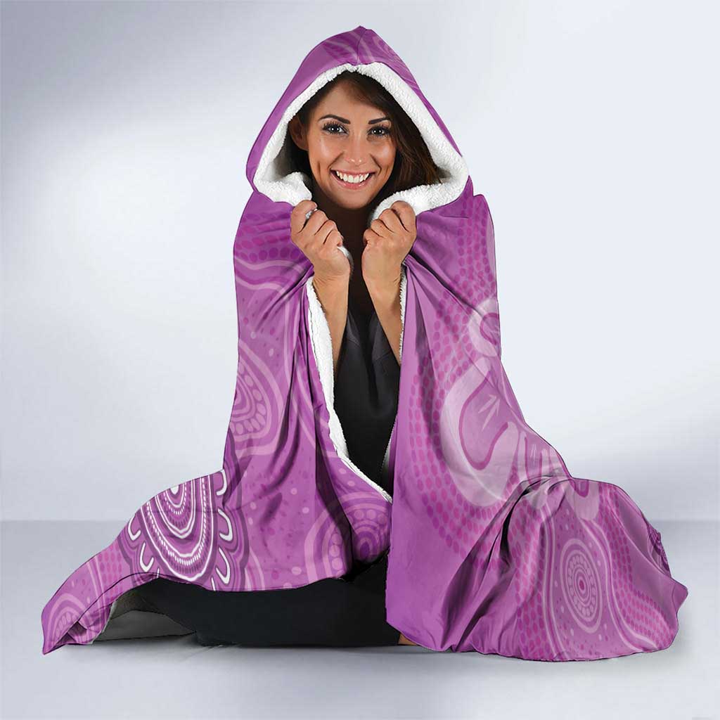 Australia Lupus Awareness Month Personalised Hooded Blanket Warrior Purple Ribbon Butterflies Indigenous Art