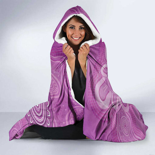 Australia Lupus Awareness Month Personalised Hooded Blanket Warrior Purple Ribbon Butterflies Indigenous Art
