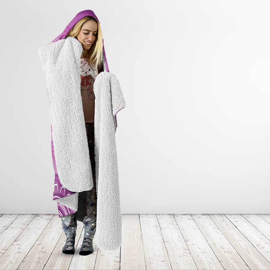 Australia Lupus Awareness Month Personalised Hooded Blanket Warrior Purple Ribbon Butterflies Indigenous Art
