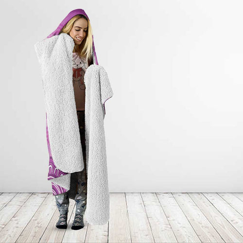 Australia Lupus Awareness Month Personalised Hooded Blanket Warrior Purple Ribbon Butterflies Indigenous Art