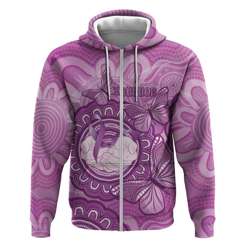 Australia Lupus Awareness Month Personalised Hoodie Warrior Purple Ribbon Butterflies Indigenous Art