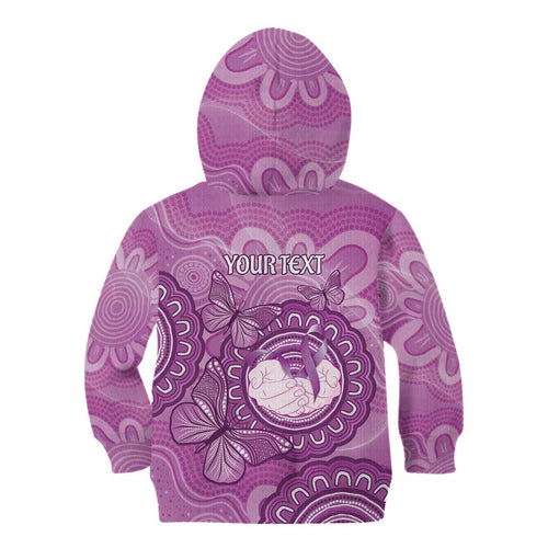 Australia Lupus Awareness Month Personalised Kid Hoodie Warrior Purple Ribbon Butterflies Indigenous Art