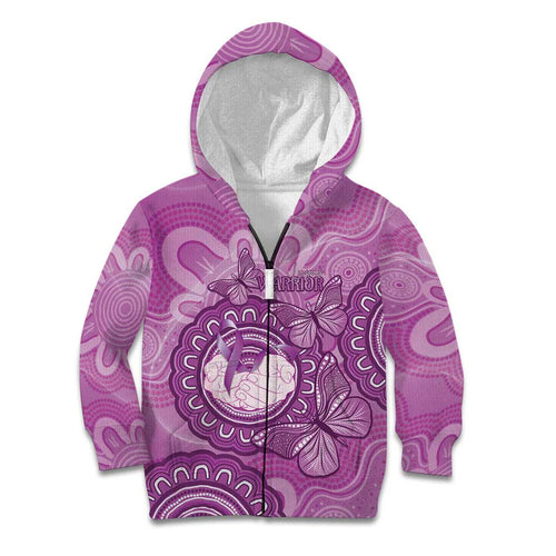 Australia Lupus Awareness Month Personalised Kid Hoodie Warrior Purple Ribbon Butterflies Indigenous Art