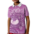Australia Lupus Awareness Month Personalised Kid Polo Shirt Warrior Purple Ribbon Butterflies Indigenous Art