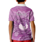 Australia Lupus Awareness Month Personalised Kid Polo Shirt Warrior Purple Ribbon Butterflies Indigenous Art