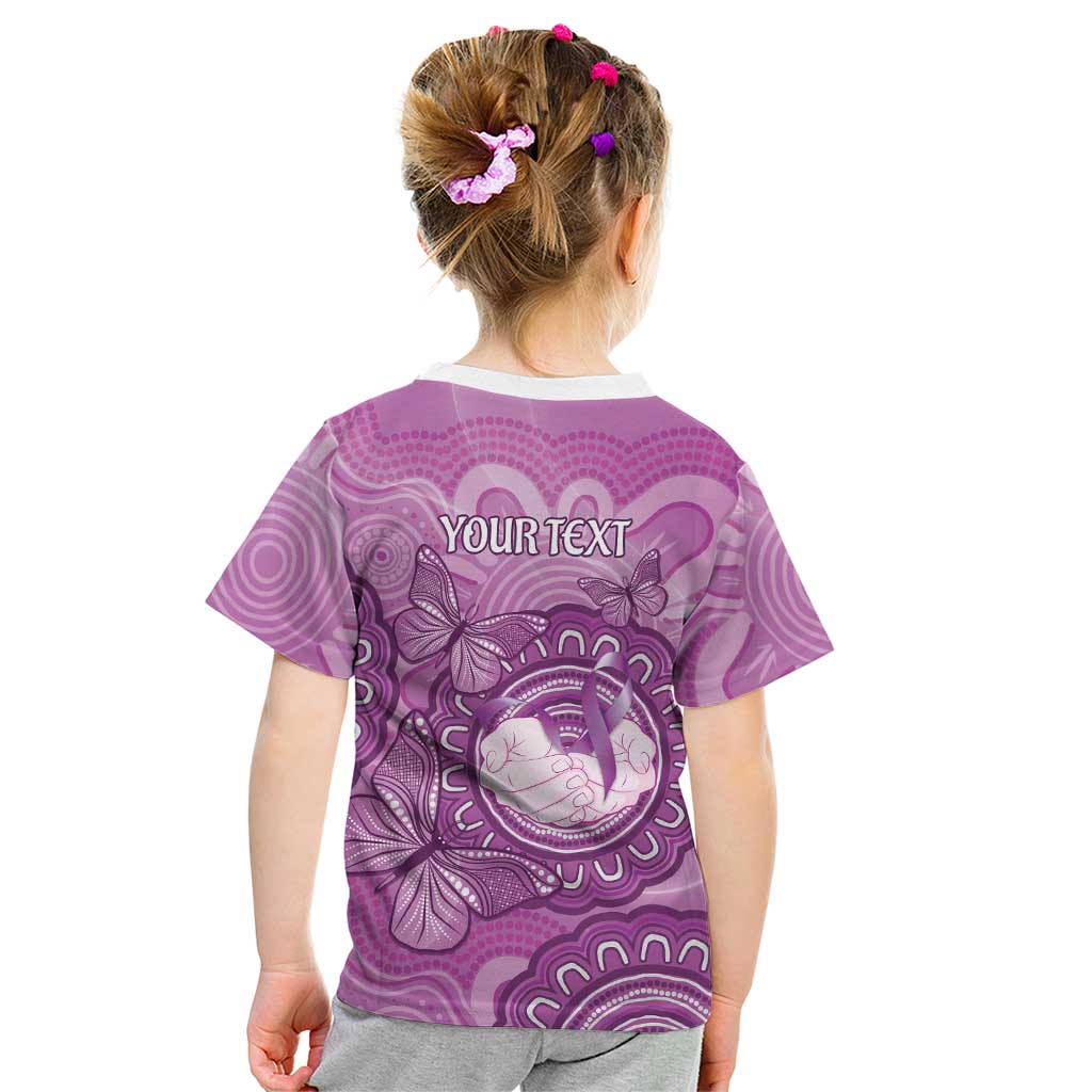 Australia Lupus Awareness Month Personalised Kid T Shirt Warrior Purple Ribbon Butterflies Indigenous Art