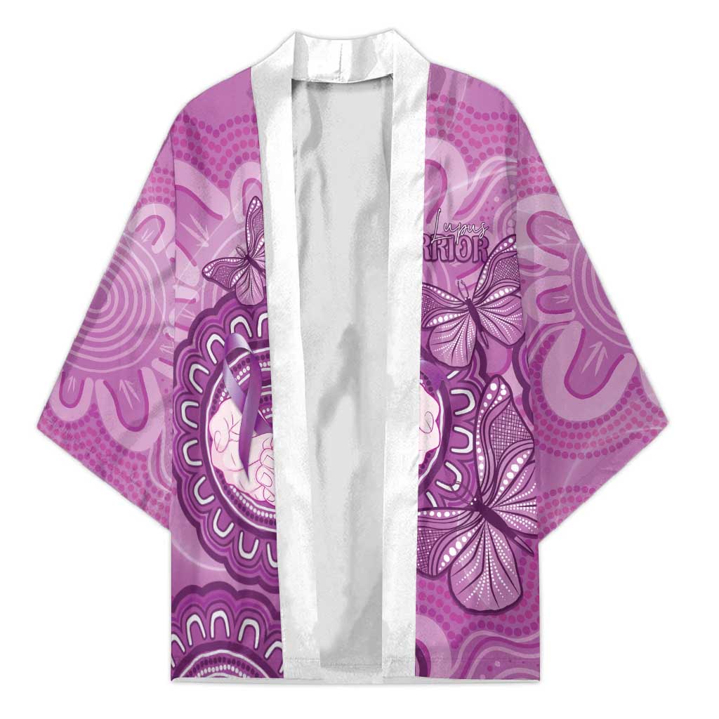 Australia Lupus Awareness Month Personalised Kimono Warrior Purple Ribbon Butterflies Indigenous Art