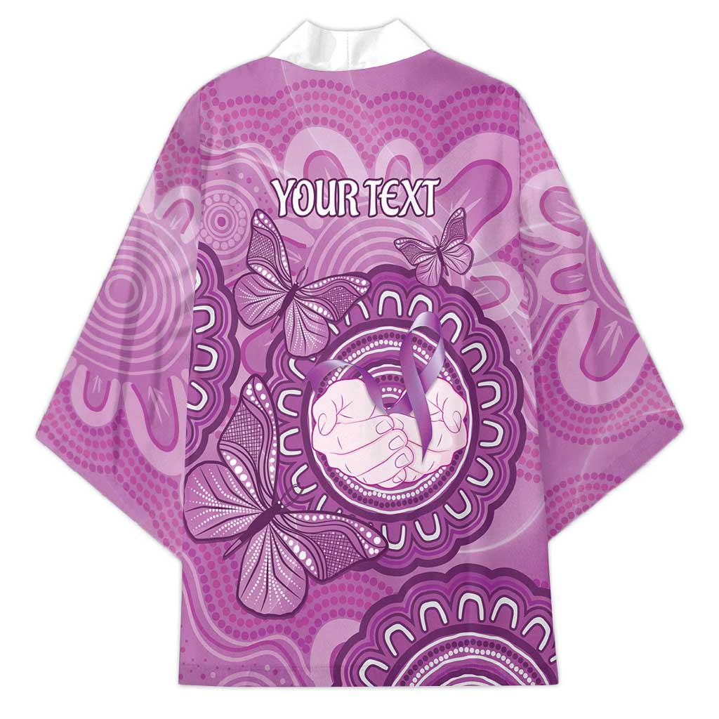 Australia Lupus Awareness Month Personalised Kimono Warrior Purple Ribbon Butterflies Indigenous Art