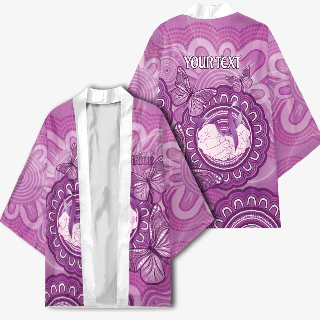 Australia Lupus Awareness Month Personalised Kimono Warrior Purple Ribbon Butterflies Indigenous Art