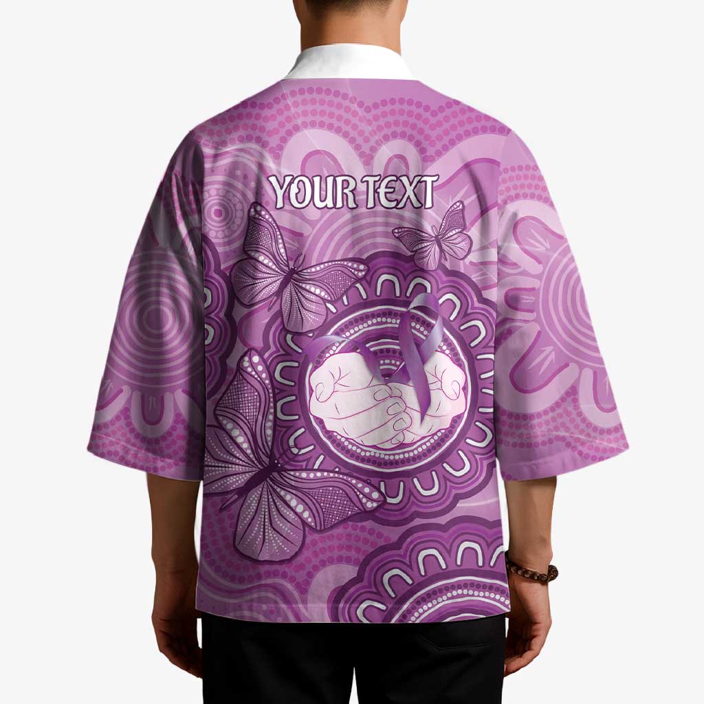 Australia Lupus Awareness Month Personalised Kimono Warrior Purple Ribbon Butterflies Indigenous Art