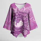 Australia Lupus Awareness Month Personalised Kimono Sleeve Blouse Warrior Purple Ribbon Butterflies Indigenous Art