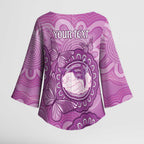 Australia Lupus Awareness Month Personalised Kimono Sleeve Blouse Warrior Purple Ribbon Butterflies Indigenous Art