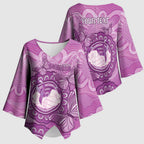 Australia Lupus Awareness Month Personalised Kimono Sleeve Blouse Warrior Purple Ribbon Butterflies Indigenous Art