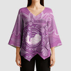 Australia Lupus Awareness Month Personalised Kimono Sleeve Blouse Warrior Purple Ribbon Butterflies Indigenous Art