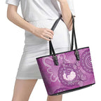 Australia Lupus Awareness Month Personalised Leather Tote Bag Warrior Purple Ribbon Butterflies Indigenous Art