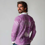 Australia Lupus Awareness Month Personalised Long Sleeve Polo Shirt Warrior Purple Ribbon Butterflies Indigenous Art