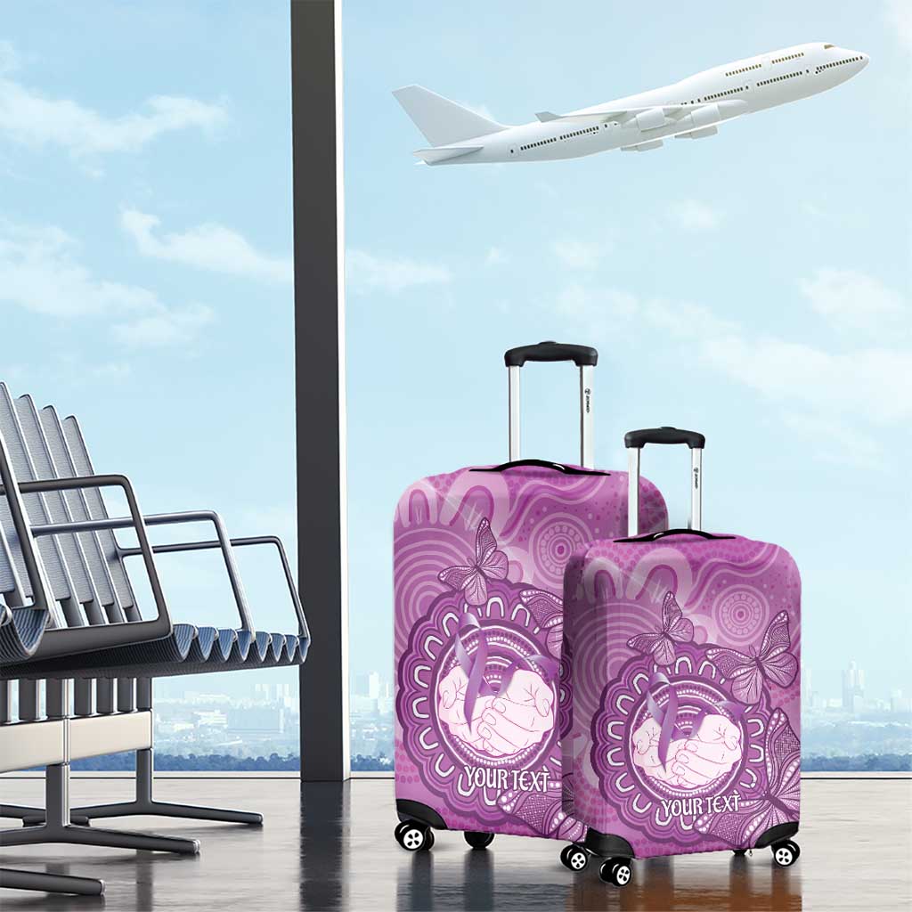 Australia Lupus Awareness Month Personalised Luggage Cover Warrior Purple Ribbon Butterflies Indigenous Art