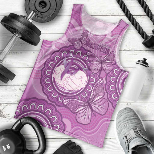 Australia Lupus Awareness Month Personalised Men Tank Top Warrior Purple Ribbon Butterflies Indigenous Art