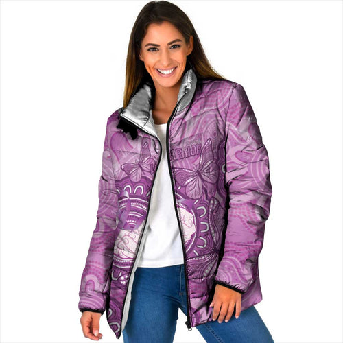 Australia Lupus Awareness Month Personalised Padded Jacket Warrior Purple Ribbon Butterflies Indigenous Art