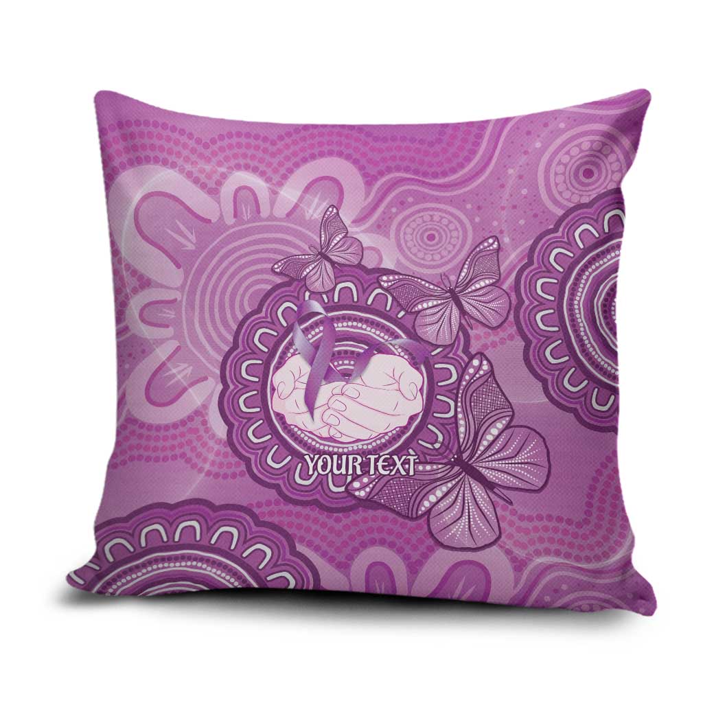 Australia Lupus Awareness Month Personalised Pillow Cover Warrior Purple Ribbon Butterflies Indigenous Art