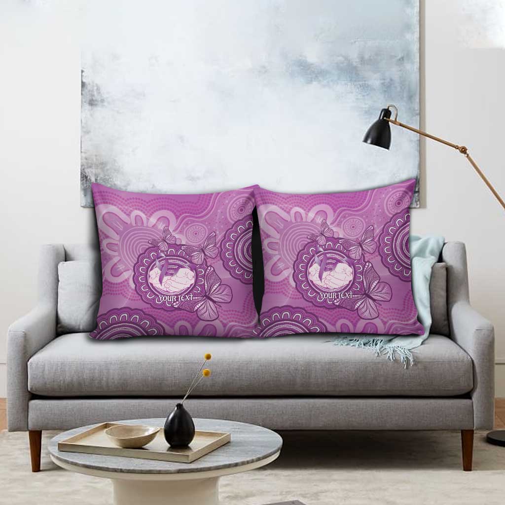 Australia Lupus Awareness Month Personalised Pillow Cover Warrior Purple Ribbon Butterflies Indigenous Art