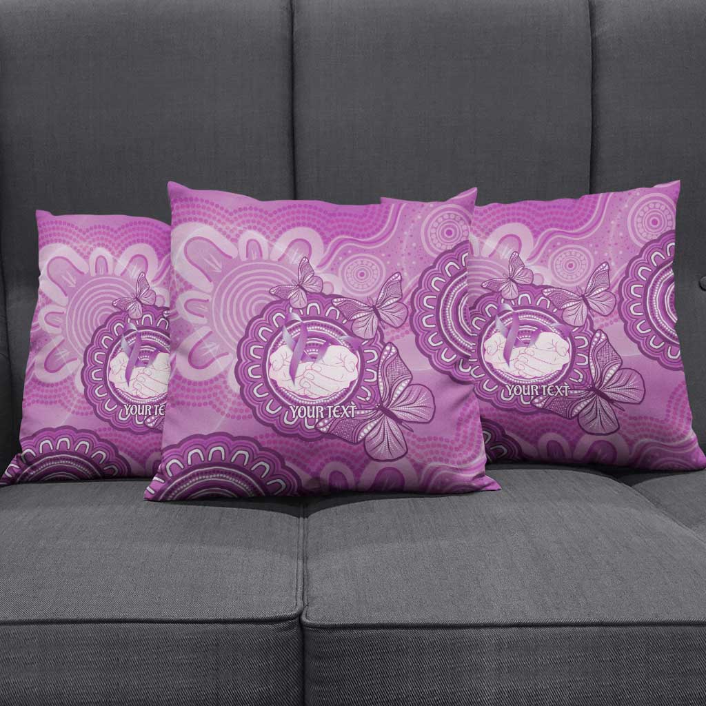 Australia Lupus Awareness Month Personalised Pillow Cover Warrior Purple Ribbon Butterflies Indigenous Art