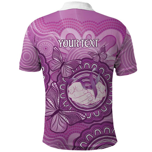 Australia Lupus Awareness Month Personalised Polo Shirt Warrior Purple Ribbon Butterflies Indigenous Art