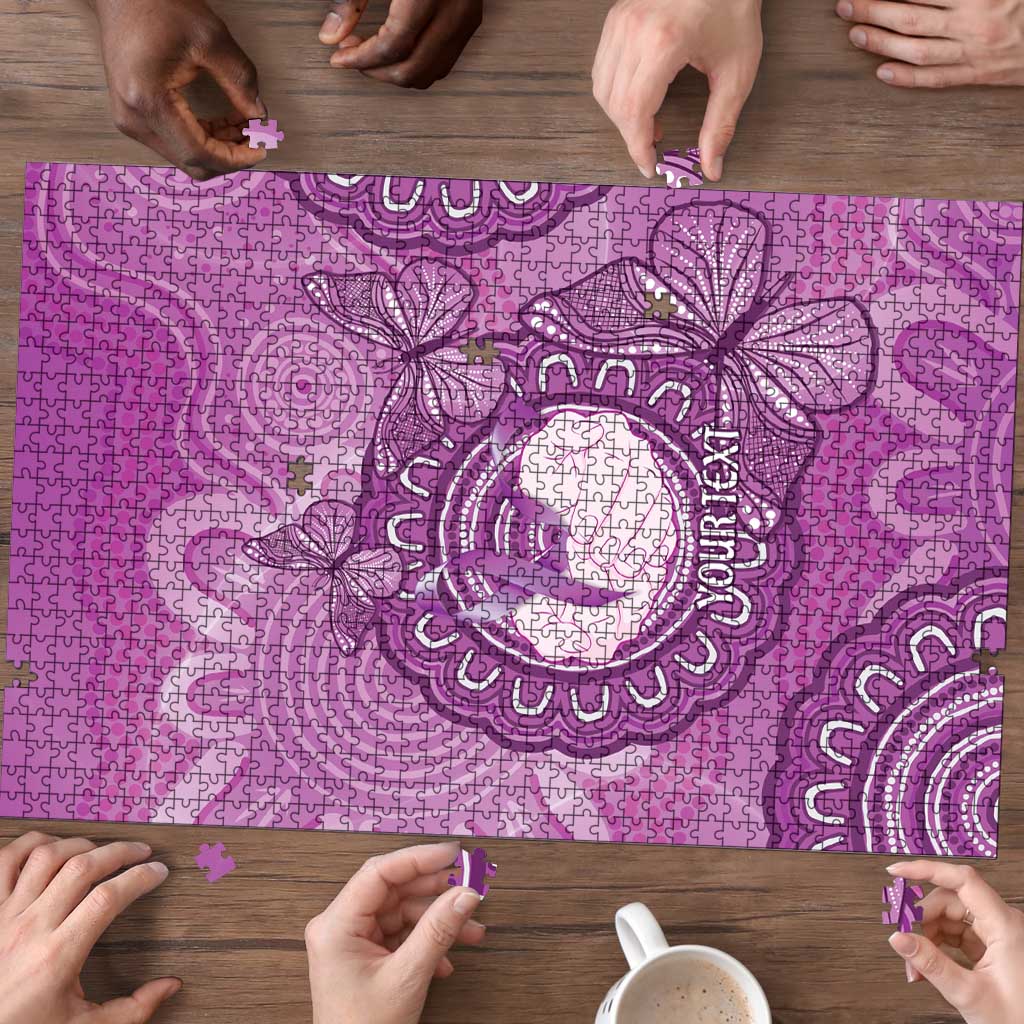 Australia Lupus Awareness Month Personalised Puzzle Warrior Purple Ribbon Butterflies Indigenous Art