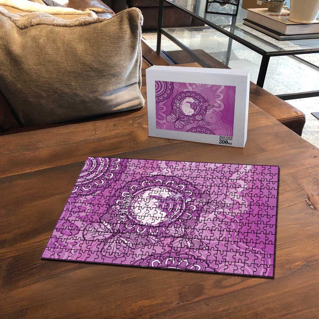 Australia Lupus Awareness Month Personalised Puzzle Warrior Purple Ribbon Butterflies Indigenous Art