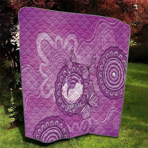 Australia Lupus Awareness Month Personalised Quilt Warrior Purple Ribbon Butterflies Indigenous Art