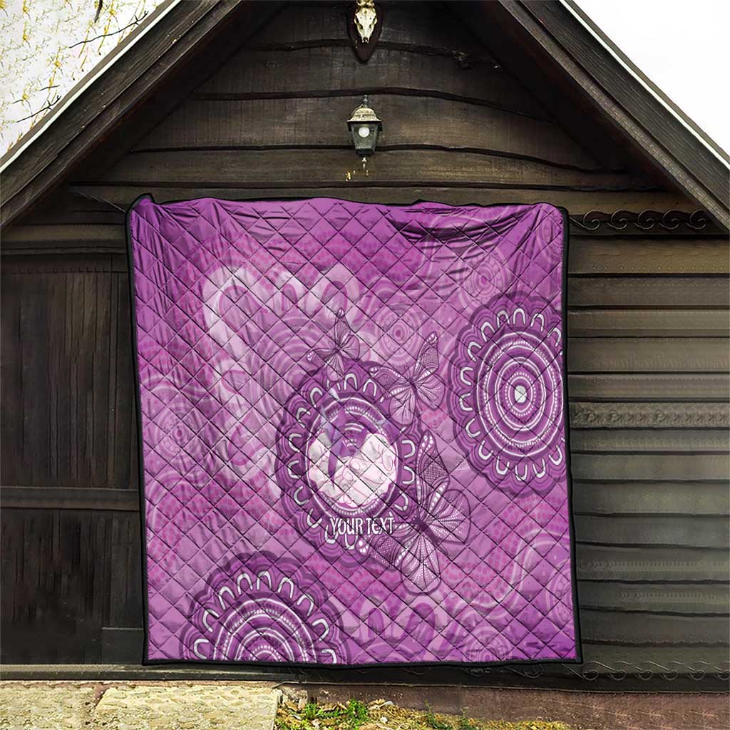 Australia Lupus Awareness Month Personalised Quilt Warrior Purple Ribbon Butterflies Indigenous Art