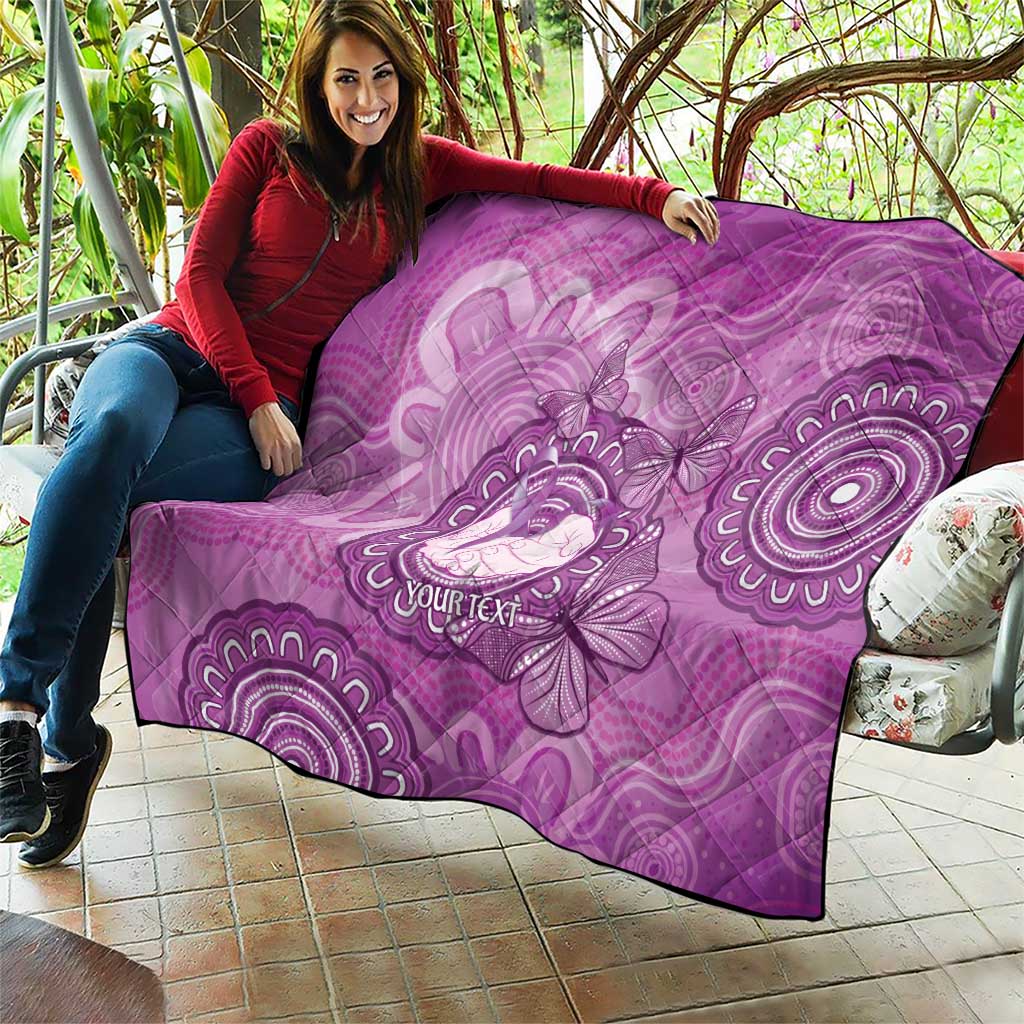Australia Lupus Awareness Month Personalised Quilt Warrior Purple Ribbon Butterflies Indigenous Art