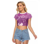 Australia Lupus Awareness Month Personalised Raglan Cropped T Shirt Warrior Purple Ribbon Butterflies Indigenous Art