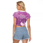 Australia Lupus Awareness Month Personalised Raglan Cropped T Shirt Warrior Purple Ribbon Butterflies Indigenous Art