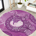 Australia Lupus Awareness Month Personalised Round Carpet Warrior Purple Ribbon Butterflies Indigenous Art