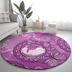 Australia Lupus Awareness Month Personalised Round Carpet Warrior Purple Ribbon Butterflies Indigenous Art