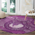 Australia Lupus Awareness Month Personalised Round Carpet Warrior Purple Ribbon Butterflies Indigenous Art