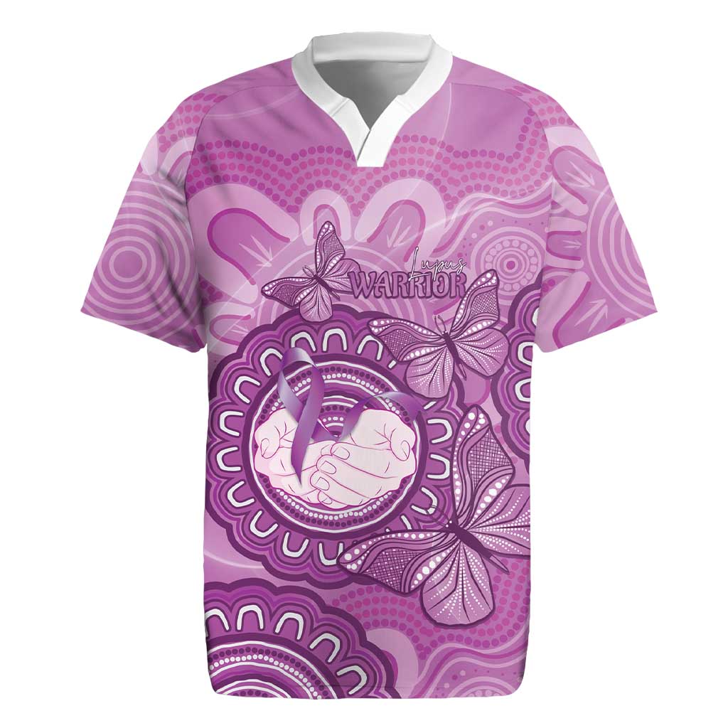 Australia Lupus Awareness Month Personalised Rugby Jersey Warrior Purple Ribbon Butterflies Indigenous Art
