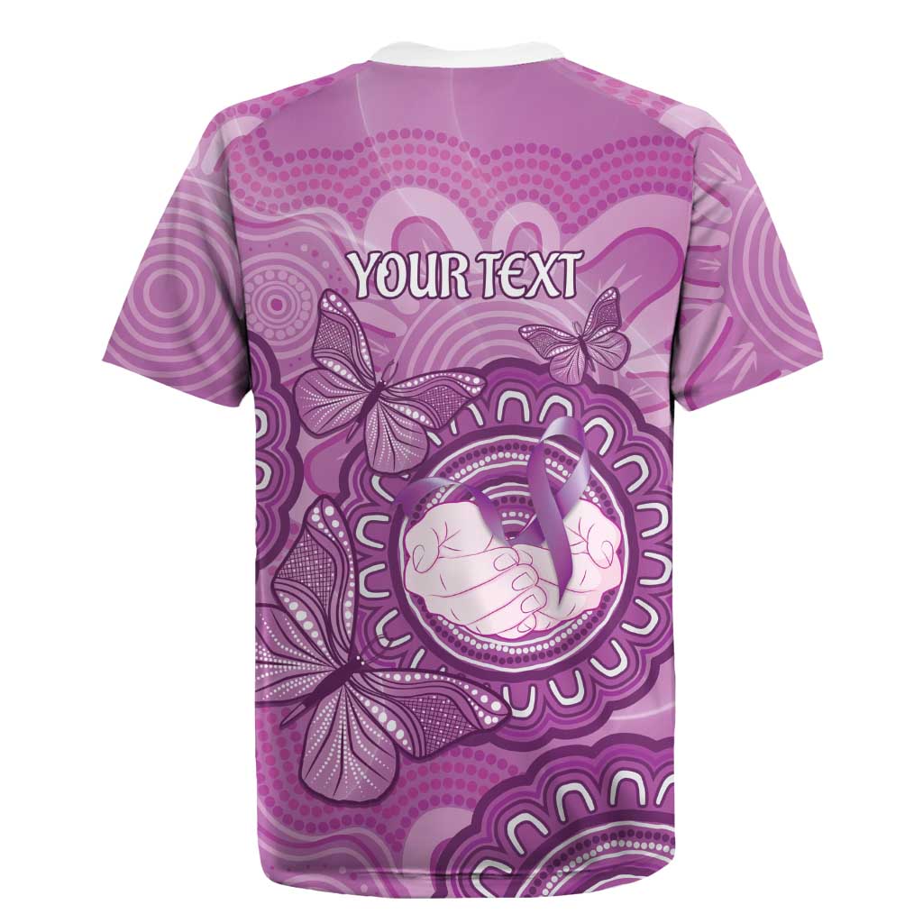 Australia Lupus Awareness Month Personalised Rugby Jersey Warrior Purple Ribbon Butterflies Indigenous Art