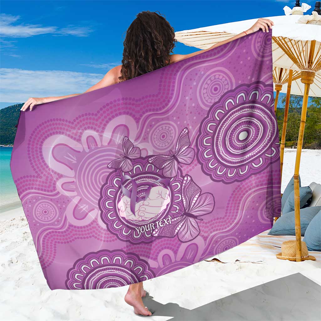 Australia Lupus Awareness Month Personalised Sarong Warrior Purple Ribbon Butterflies Indigenous Art