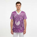 Australia Lupus Awareness Month Personalised Scrub Top Warrior Purple Ribbon Butterflies Indigenous Art