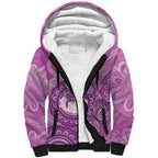 Australia Lupus Awareness Month Personalised Sherpa Hoodie Warrior Purple Ribbon Butterflies Indigenous Art