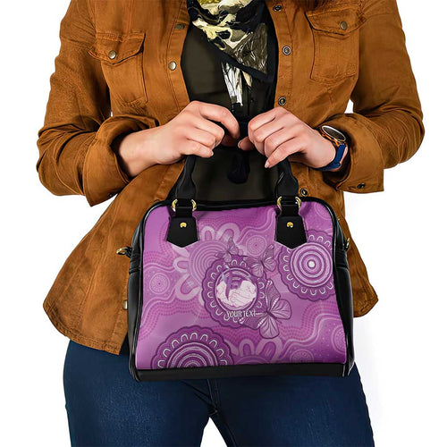 Australia Lupus Awareness Month Personalised Shoulder Handbag Warrior Purple Ribbon Butterflies Indigenous Art