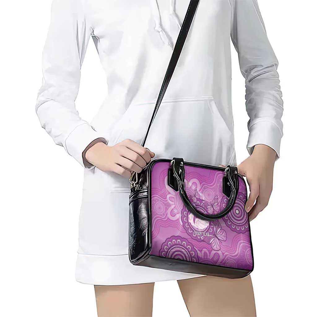 Australia Lupus Awareness Month Personalised Shoulder Handbag Warrior Purple Ribbon Butterflies Indigenous Art